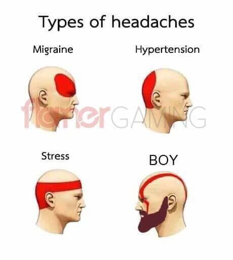 Types of headache - God of war, Kratos, Boi, 9GAG