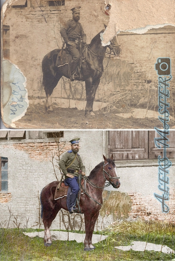 Restoration of photographs. Coloring black and white photographs. - My, Photo restoration, Colorization, , Longpost