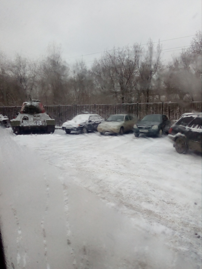 Engels, snow, parking, tank - My, Tanks, Parking