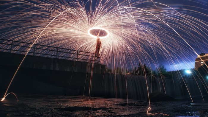 Long exposure 2 - Steel wool, Mobile photography, My, Longpost, Long exposure