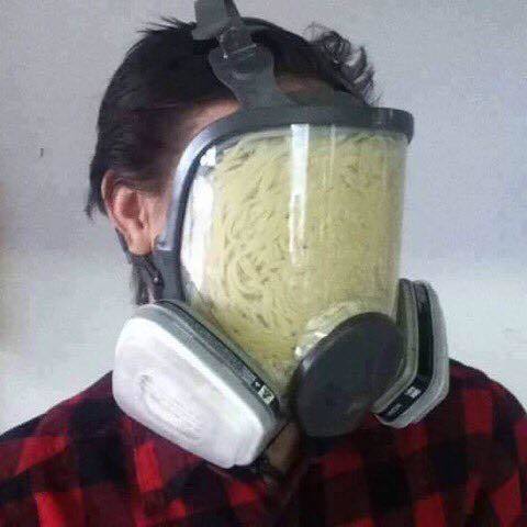 When you need to protect yourself from external threats, but you haven't eaten your spaghetti. - Mask, Epic, It was possible, The bayanometer is silent, Spaghetti, Noodles, Paste, Repeat