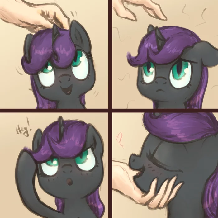 When you stroke a pony, it's hard to stop. - My little pony, Original character, Nyx, Comics, Plotcore