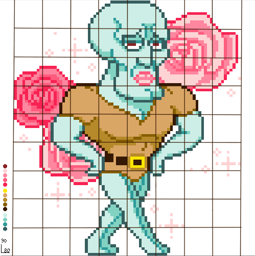 Squidward Apollo on a T-shirt - My, Embroidery, Cross-stitch, Needlework, Needlework with process, Memes, Hobby, With your own hands, Longpost