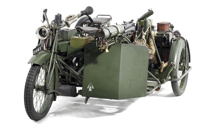 1916/17 Matchless-Vickers Machine Gun Motorcycle - Военный мотоцикл, Англия, Армия, Первая мировая война, Техника, Мотоциклы, Видео, Длиннопост, Мото