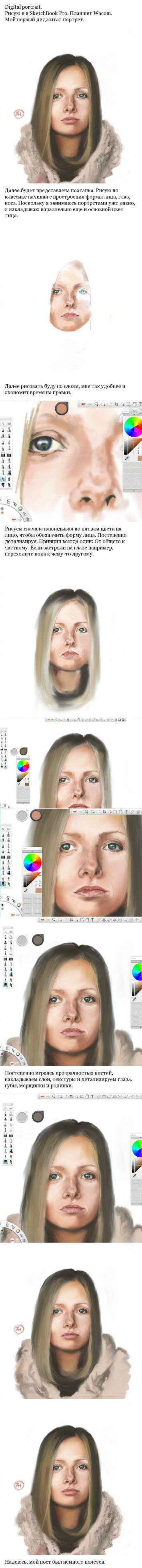 Digital portrait - My, Digital drawing, Art, , Wacom, Portrait, Drawing process, Computer graphics, , Longpost