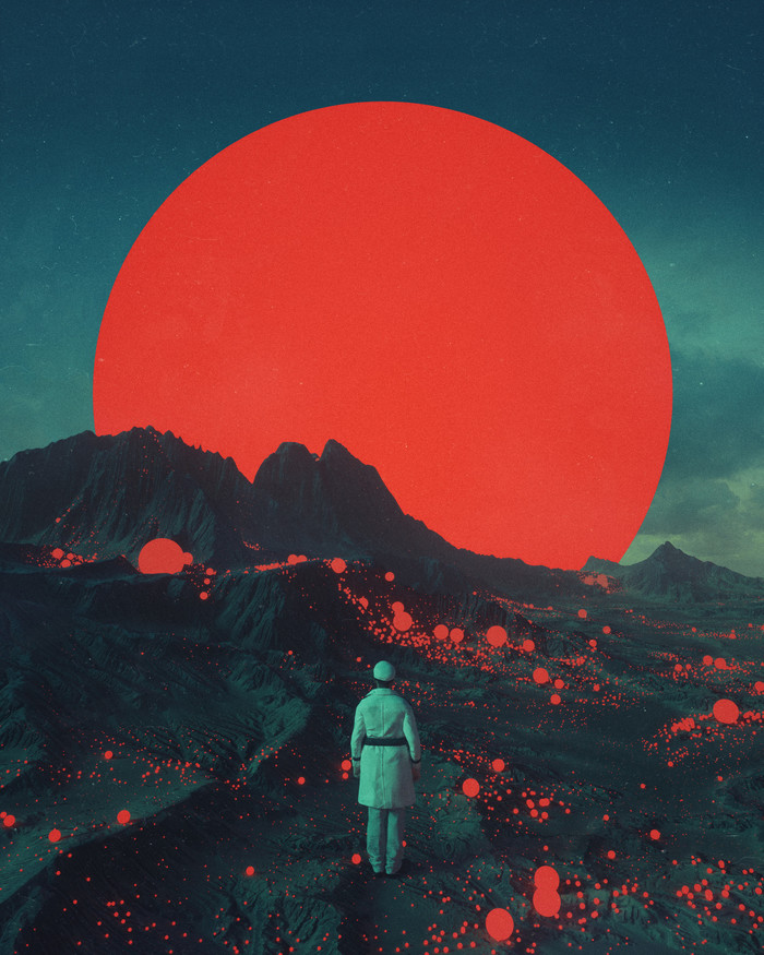 Broken Moon - Art, Drawing, moon, Beeple