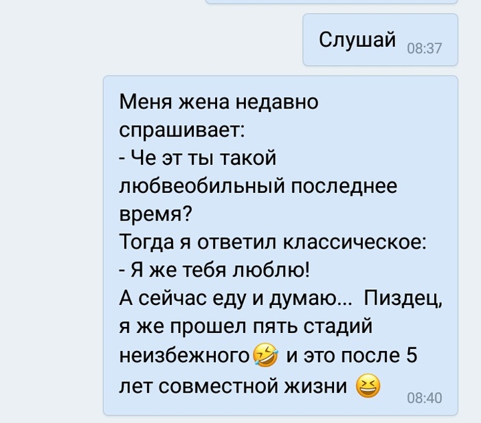 5 стадий семейных отношений - Моё, Семья, Любовь, Чат, ВКонтакте, Неизбежность, 5 стадий принятия неизбежного, Стадии принятия