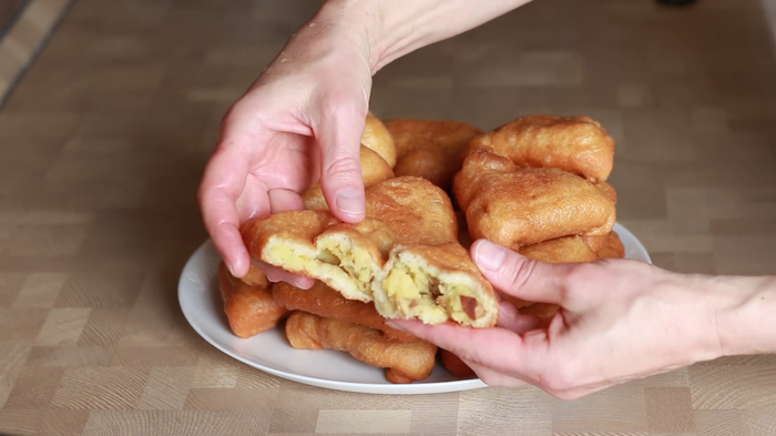 Fried pies with potatoes and mushrooms - My, Potato pies, Pies, Recipe, Video recipe, Cooking, Food, Irinacooking, Video, Longpost