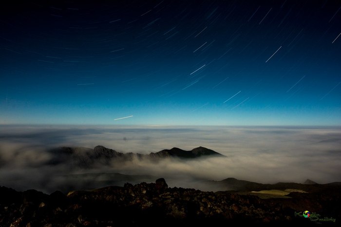 Night on Elbrus - My, Night, The photo, Elbrus, Nature, The nature of Russia, Stars, The mountains, Stars