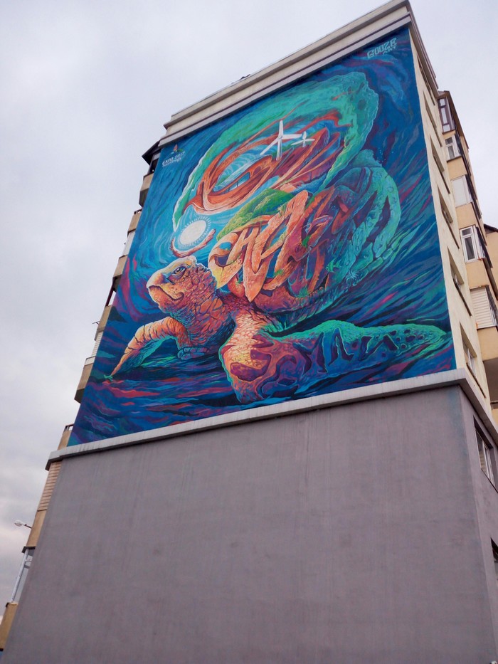 Some more street art - Street art, Turtle, Almaty, 