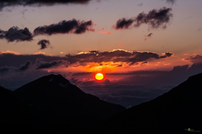 Sunset on Elbrus - My, Elbrus, Sunset, Nature, The photo, The mountains