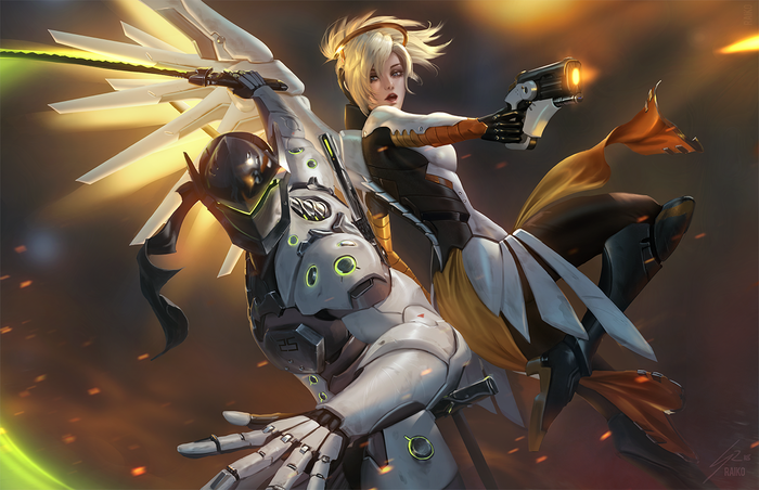 Genji and Mercy Art