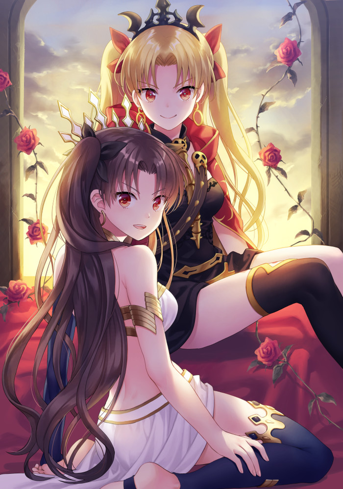 Fate Art - Anime, Anime art, Fate, Fate grand order, Ishtar, Ereshkigal, Tohsaka rin