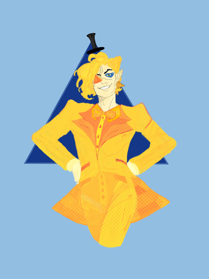 Bill Slate - Bill cipher, My, Longpost, Redrawing, Drawing on a tablet, Gravity falls