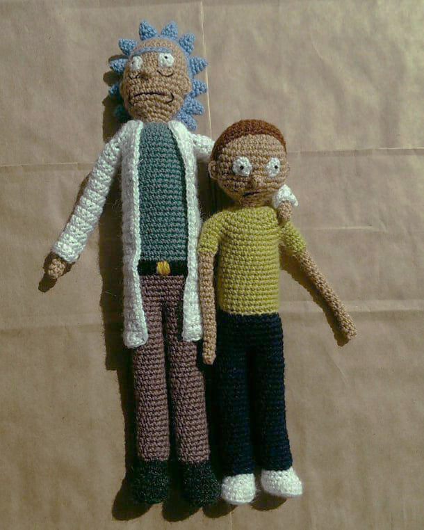 Rick and morty - My, Rick and Morty, Rickandmorty, Needlework, Crochet, Amigurumi