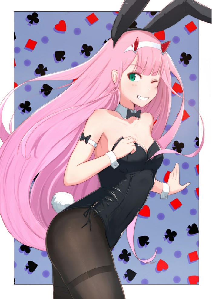 Zero two - Darling in the Franxx, Zero Two, Bunnysuit, Usagimimi, Animal Ears, Anime Art, Аниме, Bunny Ears