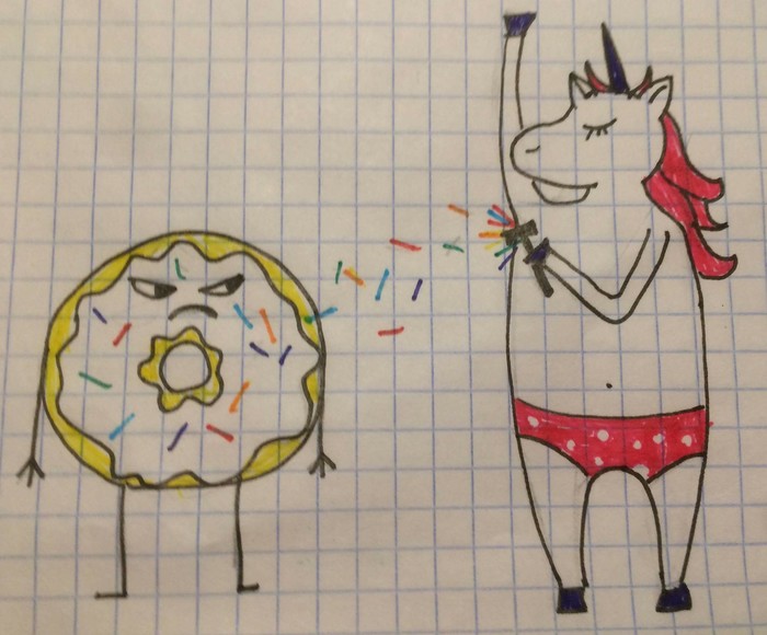 Where does the powder on donuts come from? - Children's drawings, Dunkin Donuts, Powder, Unicorn