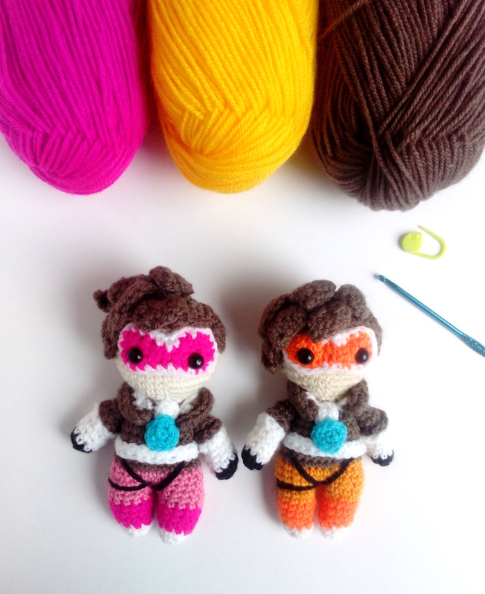 Knitted Overwatch - My, Overwatch, , Crochet, Amigurumi, Gamers, Unusual gifts, Tracer, Mei, Longpost