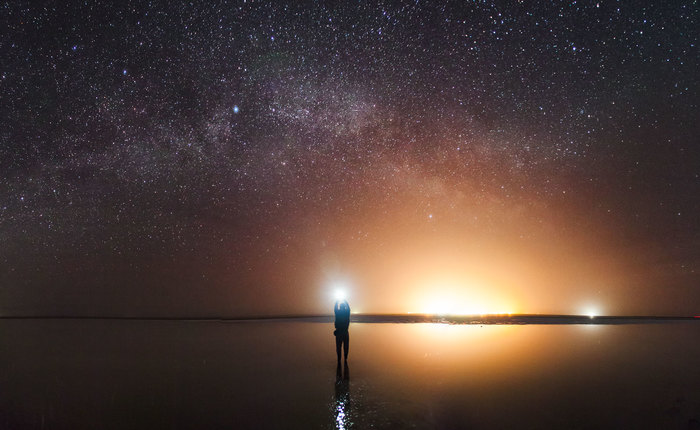 Milky Way over Elton. - The national geographic, The photo, Lake, Milky Way, Night