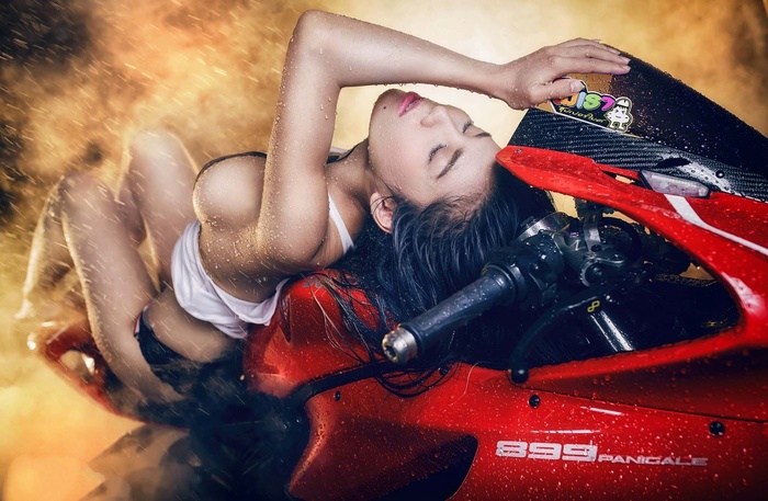 Friday motonyashi))) - Longpost, Wallpaper, NSFW, Motorcycles, Moto, Girls