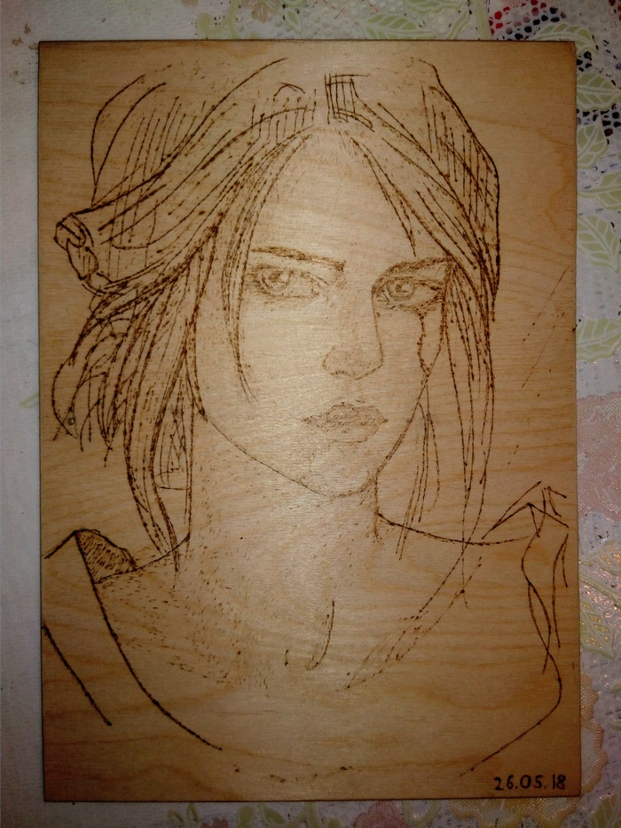 Ciri - Images, Girls, Longpost, My, Pyrography, Beautiful girl, Burning out, Needlework without process