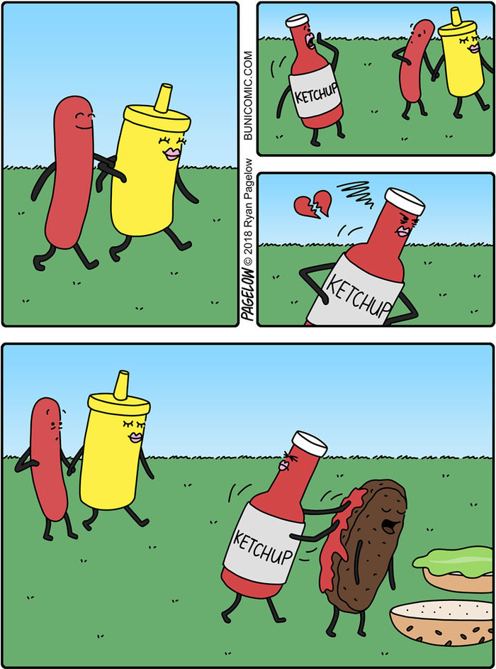 Jealousy - Buni, Hot Dog, Ketchup, Mustard, Cutlets, Jealousy