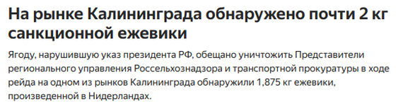 Новости, которые мы заслужили - Санкционные товары, Рейд, Рынок, Россельхознадзор, Нидерланды, Калининград, Асбурд, Нидерланды (Голландия)