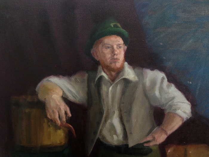 Portrait of a teacher (detail) - My, Painting, Portrait, Figure, Staging, Painting, Oil painting, Men, Interior