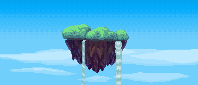 Floating island. - My, Pixel, Art, Flying island