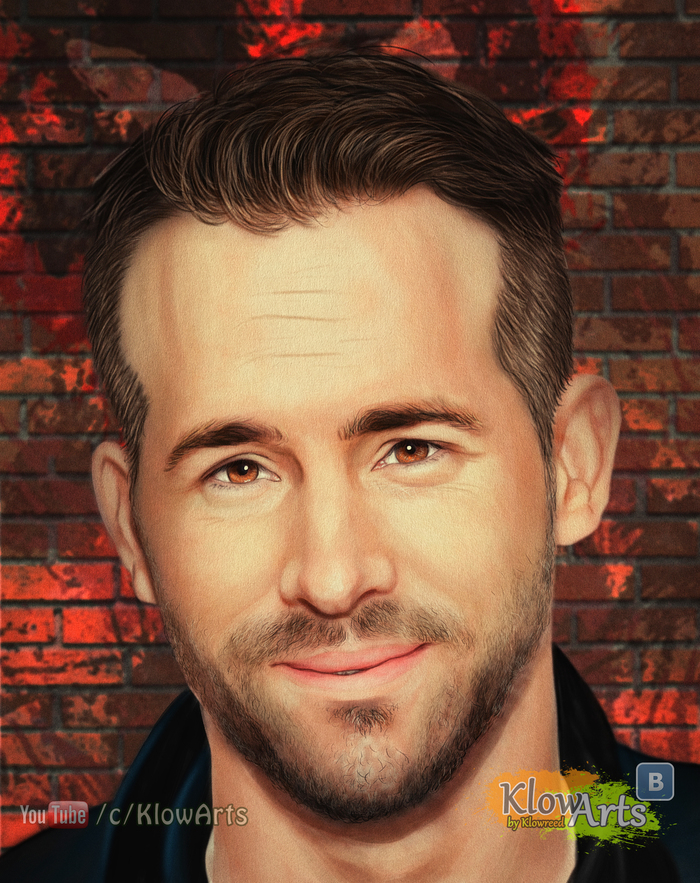 Райан Рейнольдс (Ryan Reynolds) - Моё, Длиннопост, Photoshop, Портрет, Райан рейнольдс, Дэдпул, Видео, Актеры и актрисы, Рисунок, Цифровой рисунок, Процесс