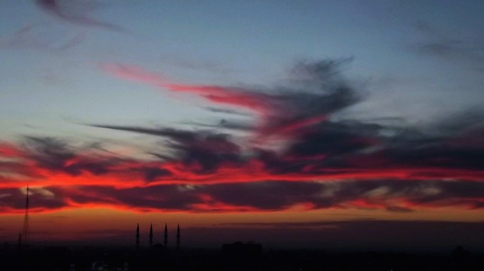 Sunset over Bishkek. - My, My, Sunset, Bishkek, Clouds