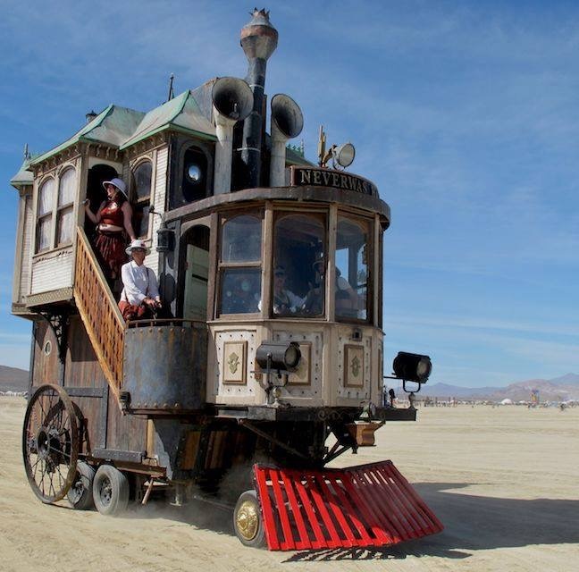 house train - House, A train, Burning man, Art