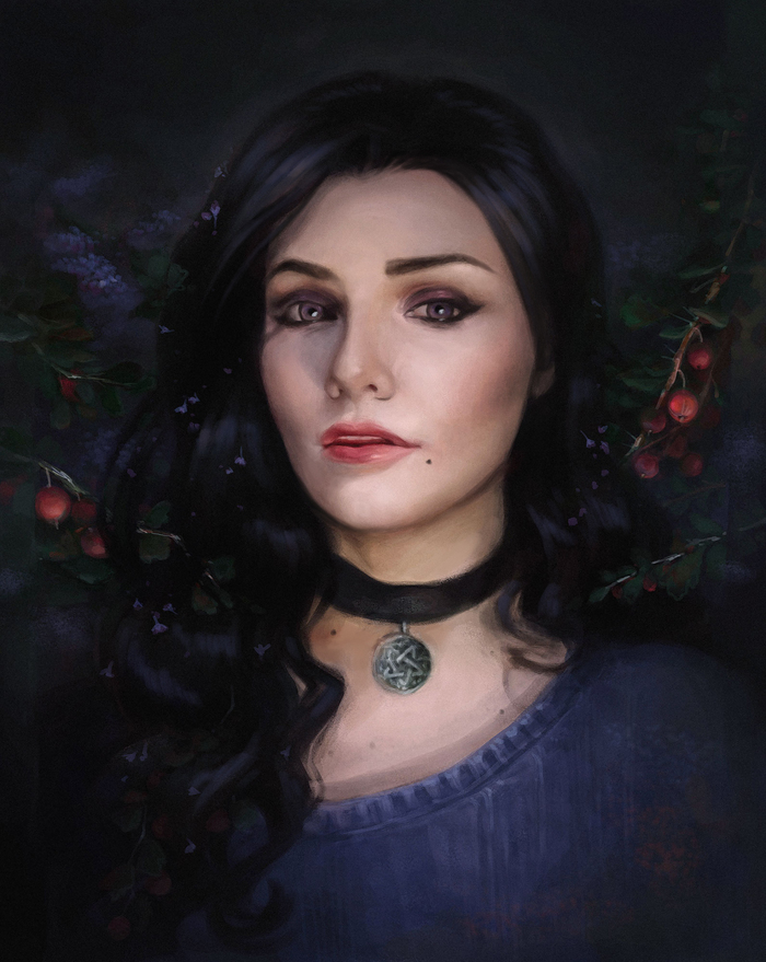 A friend drew a portrait of my haircut on Yennefer - My, The Witcher 3: Wild Hunt, Yennefer, Cosplay, Art, , Witcher, Witchercosplay