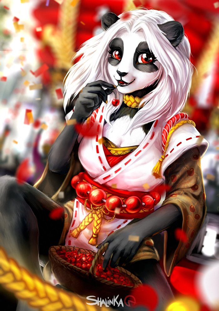 cute panda - Furry, Anthro, Art, Shalinka, Furry Panda