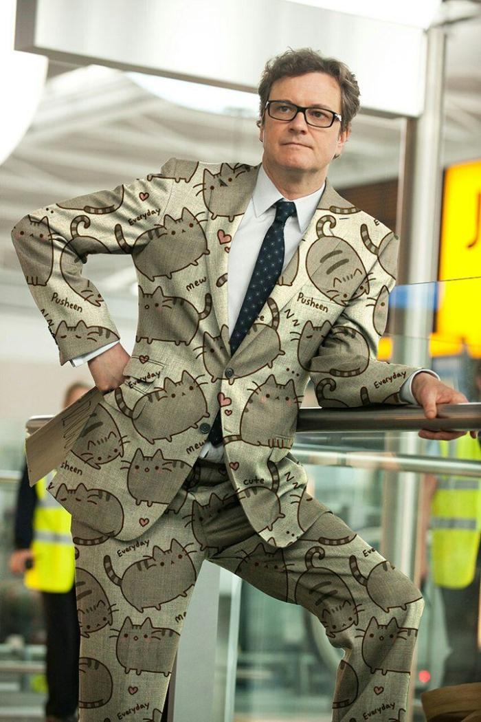 If I designed men's suits... - Colin Firth, Pusheen, cat, Costume