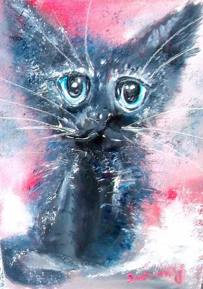 Series Catmania=Catoil - My, Kittens, Oil painting, 