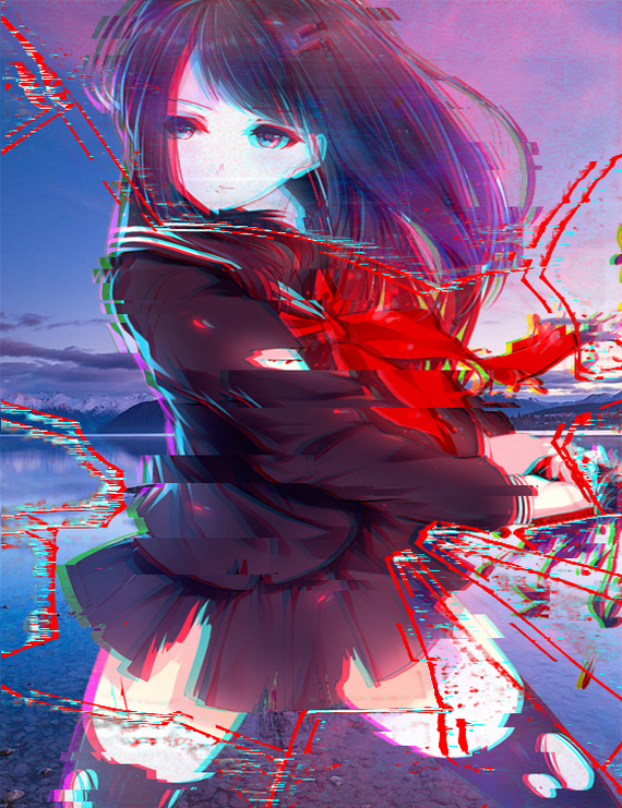 Samura Tanoe - Anime Art, Photoshop, Glitch Art, Glitch, Моё