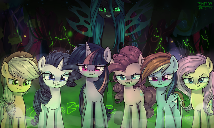 The Mean Six My Little Pony, Queen Chrysalis, Mane 6, Looknamtcn, MLP Season 8, 