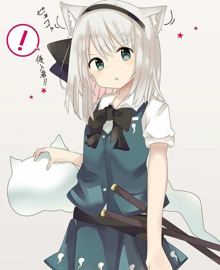 Anime Art by te toga Anime Art, , Loli, Konpaku Youmu, Touhou, Te toga, Nekochan