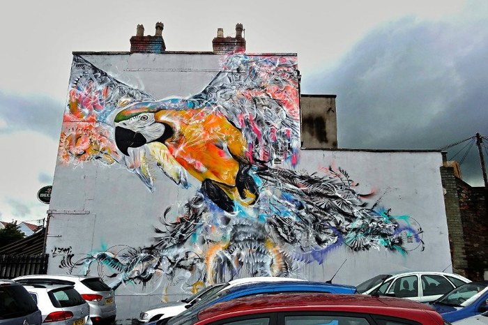 Feathered street art - , Graffiti, Street art, Art, Modern Art, Longpost