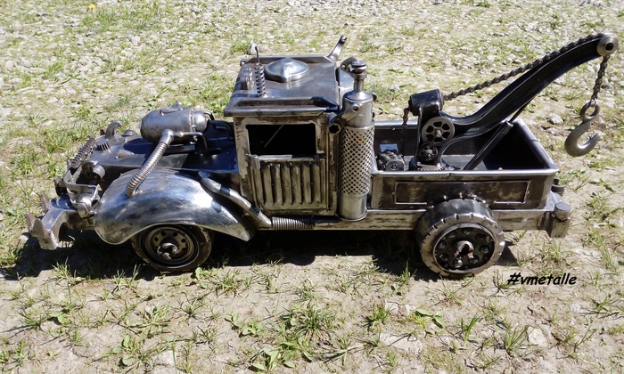 How a brazier truck became a retro-rod tow truck. - My, Needlework without process, Brazier, Recycle Art, Mad Max: Fury Road, Truck, Hot Rod, Welding, Wheelbarrow, Video, Longpost