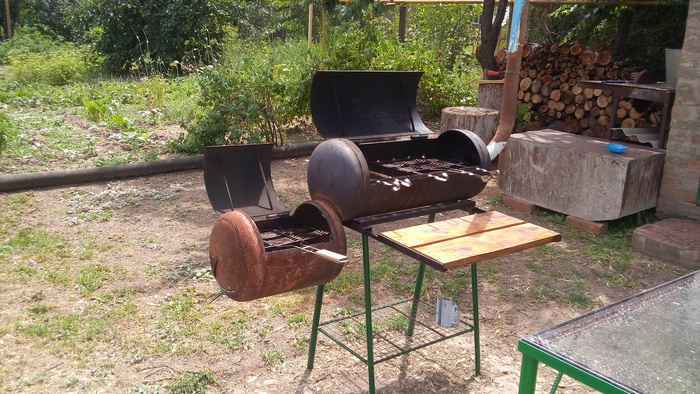 Made an addition to the barbecue in the form of a smoking chamber - My, Brazier, , , Video, Longpost