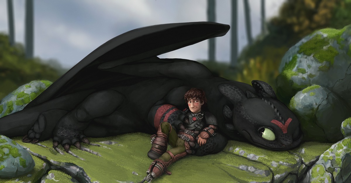 Hiccup and Toothless: After the Race, Арт, Как приручить дракона, Иккинг, Б...