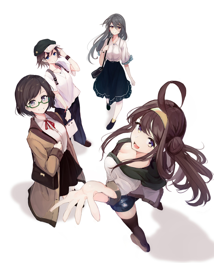 Kongou sisters - Kantai collection, Kongou Sisters, Kongou, Haruna, Kirishima, Hiei, Anime, Anime art