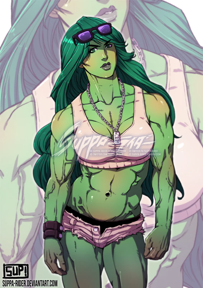 SHE-HULK - , Art, Strong girl, Marvel, She-Hulk, Sports girls, Longpost