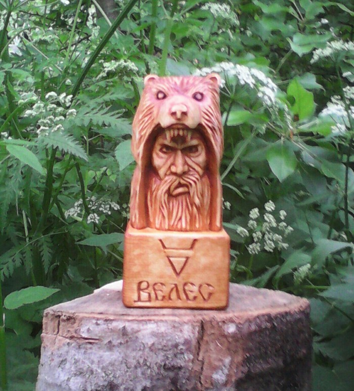 Small idol VELES, material linden, spruce, height 15cm. - My, Wood carving, Creation, Thread, Veles, Slavic gods, Slavic mythology, Longpost