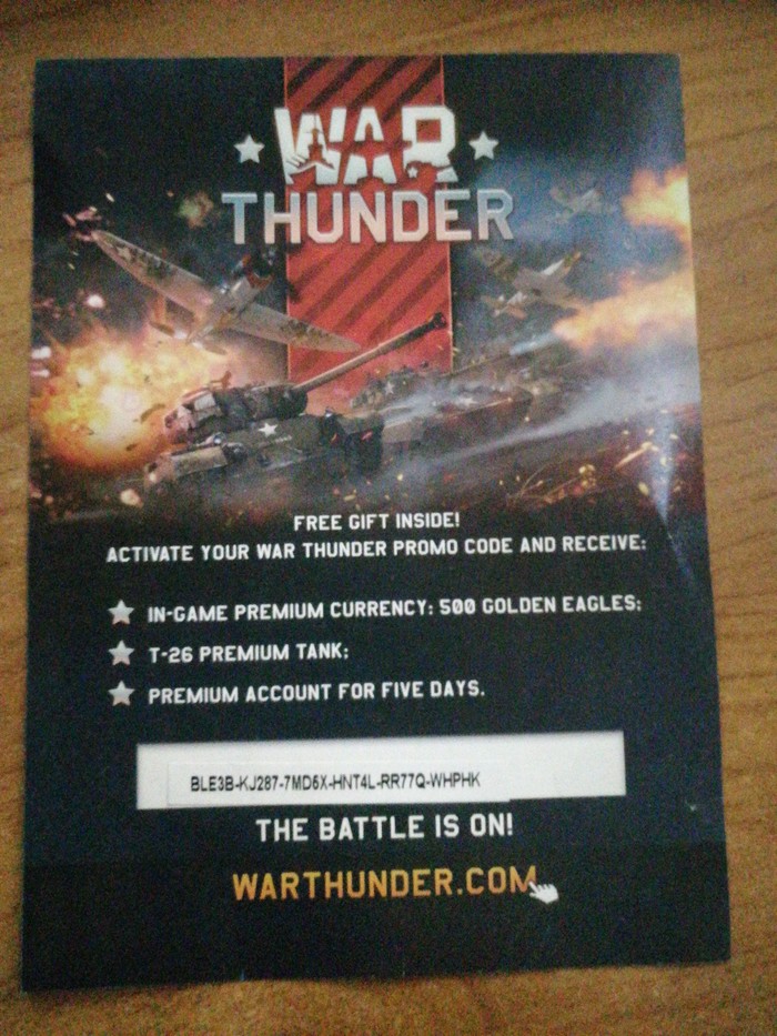 Based on the post - My, My, War thunder, The code