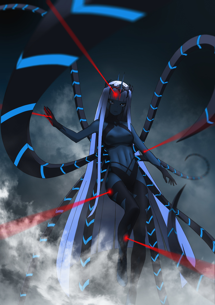 Princess of the klaxosaur (001) - Моё, Darling in the Franxx, 001, Аниме, Арт, SAI, Photoshop, Princessoftheklaxosaur, Zero One