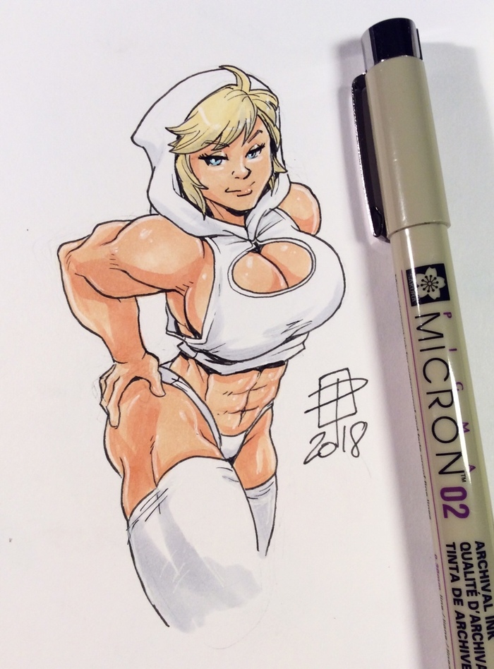 Power Girl shawtie in a hoodie - , Art, Strong girl, Power Girl, DC, Dc comics