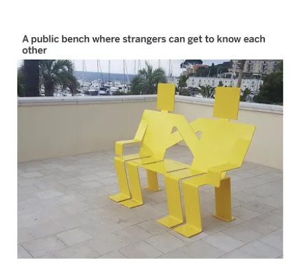 A bench where people can get to know each other - Benches, Acquaintance